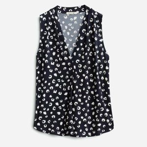 Beacon Sleeveless Navy Blouse